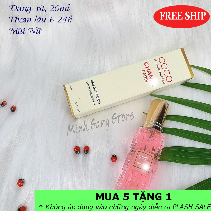 [HCM]NƯỚC HOA NỮ COCO HỒNG 20ML CHIẾT PHÁP LƯU HƯƠNG 6-12H