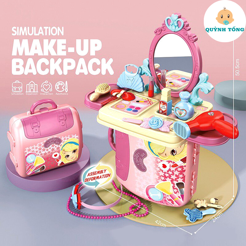 Đồ chơi trang điểm bé gái- Vali trang điểm 2in1 loại đẹp