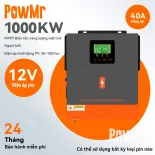 PowMr 1000W Biến tần lai ngoài lưới với Bộ điều khiển sạc năng lượng mặt trời 80A MPPT DC 12V đến 230V AC Max PV 150Vdc Biến tần sóng sin tinh khiết