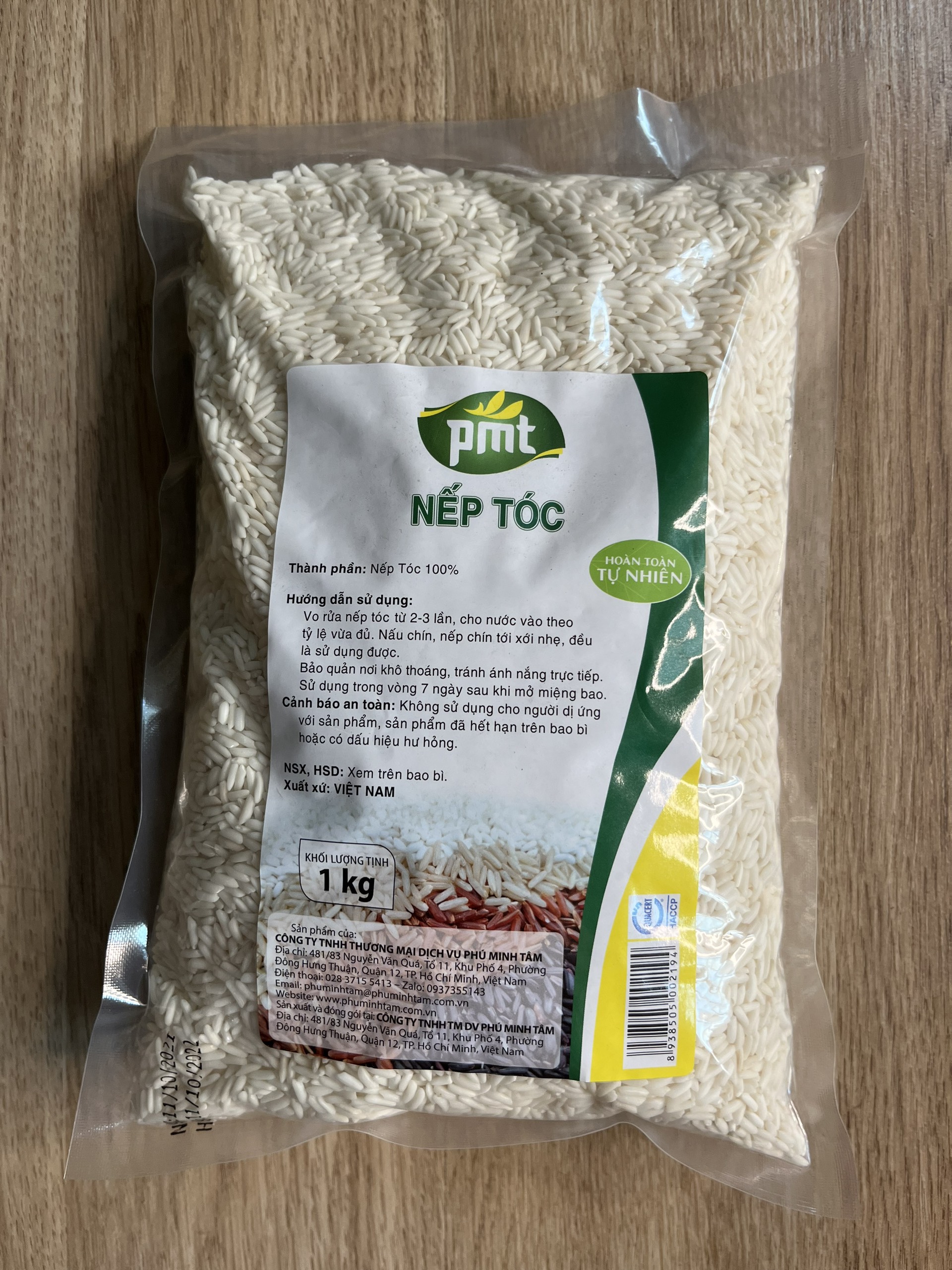 Gạo nếp tóc phú minh tâm 1kg
