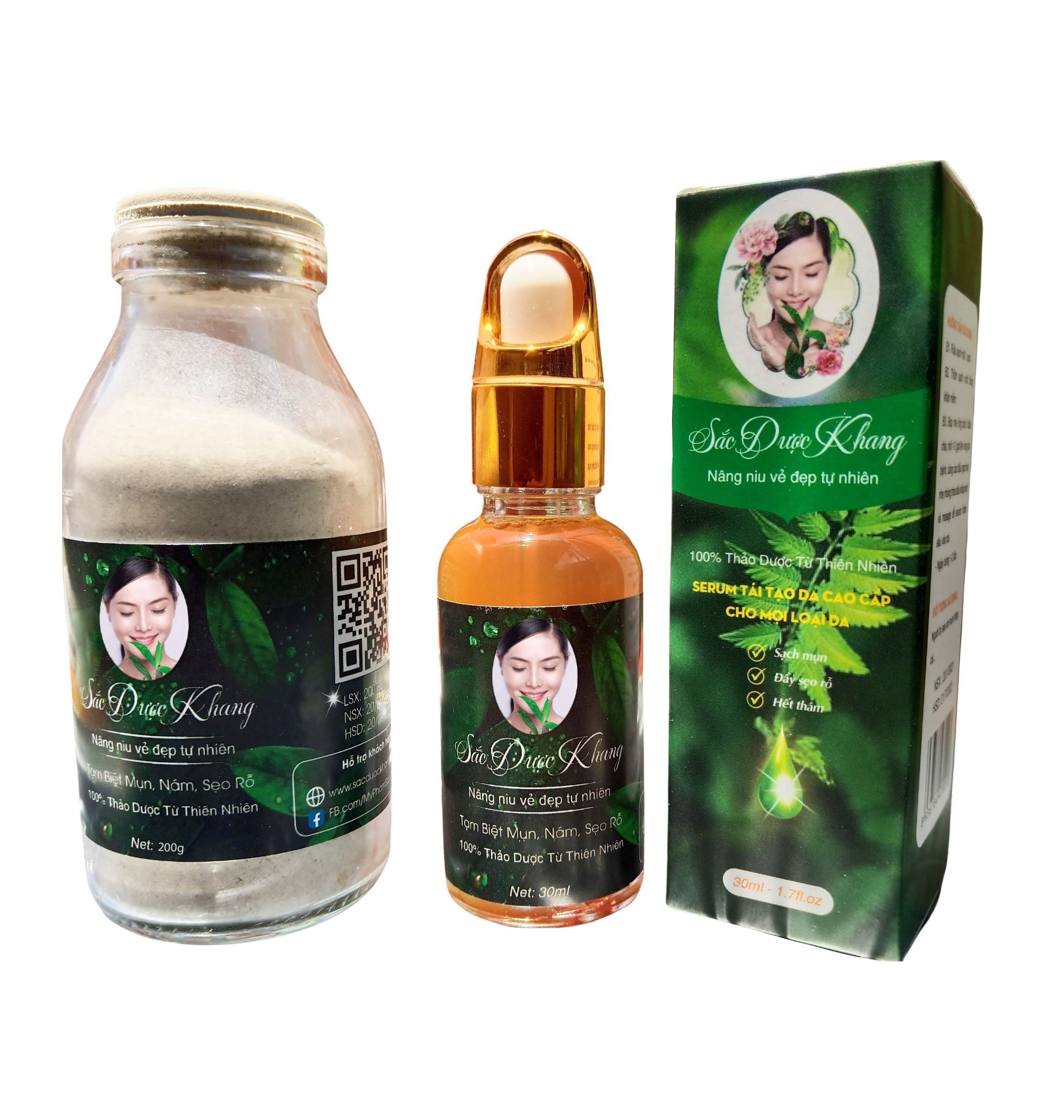 Bộ đôi hỗ trợ đẩy lùi mụn thâm sẹo rỗ  -Sắc Dược Khang tái tạo da an toàn hiệu quả