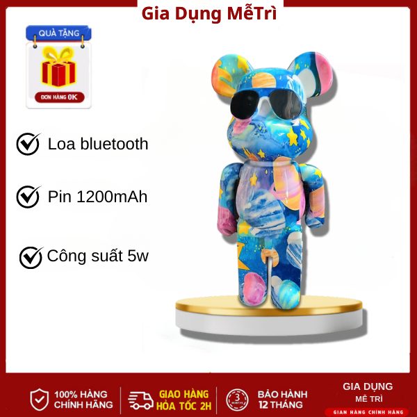 Loa bluetooth b5+ bearbrick kaws b5 plus hình gấu, âm thanh sống động, nghe nhạc cực hay bảo hành 12 tháng