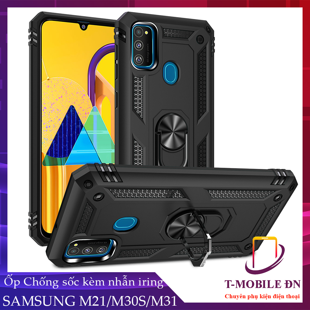 Ốp lưng Samsung M21 M30s M31 chống sốc 2 lớp kèm nhẫn iring làm giá đỡ bảo vệ máy toàn diện chuẩn châu âu