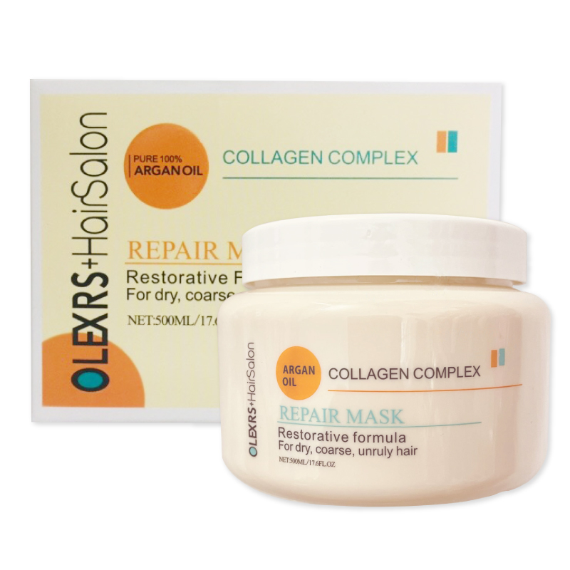 Kem Ủ Tóc Collagen Phục Hồi Olexrs Hair Salon Argan Oil Collagen Complex Repair Mask 500ml