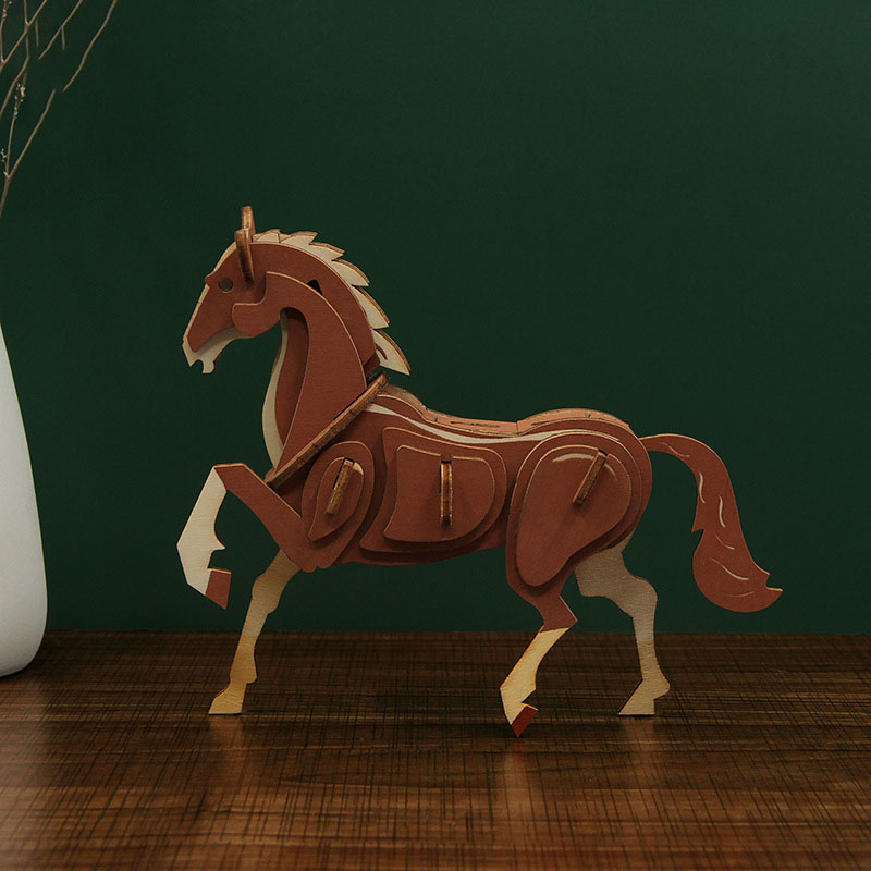 Đồ chơi lắp ráp gỗ 3D Mô hình Con ngựa Laser