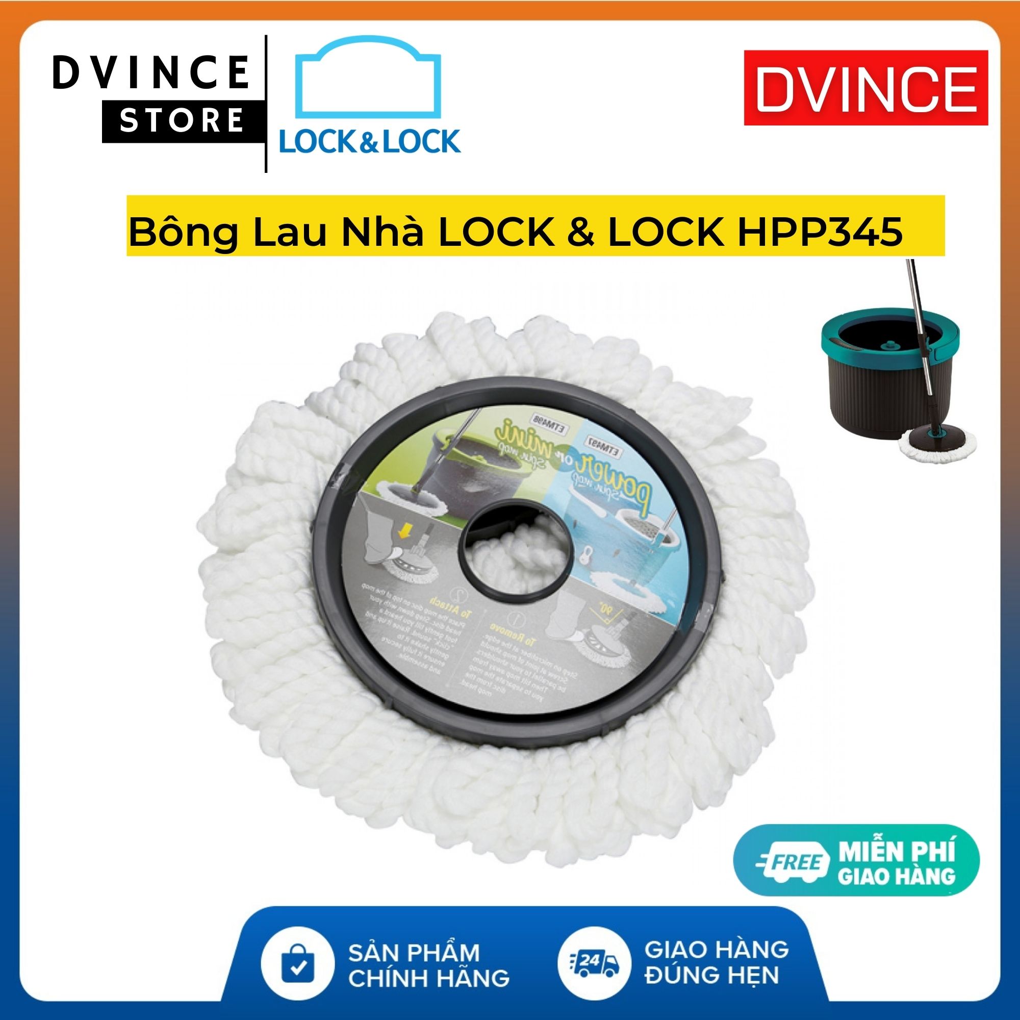 Bông lau nhà lock & lock hpp345