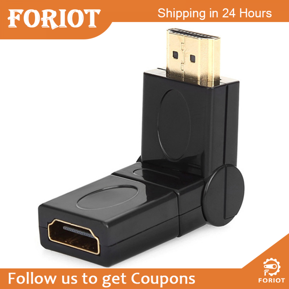 Shxz diymore đầu nối xoay hdmi đầu đực thành đầu cái bộ chuyển đổi xoay 360 độ có thể điều chỉnh góc độ cáp hdmi mạ vàng