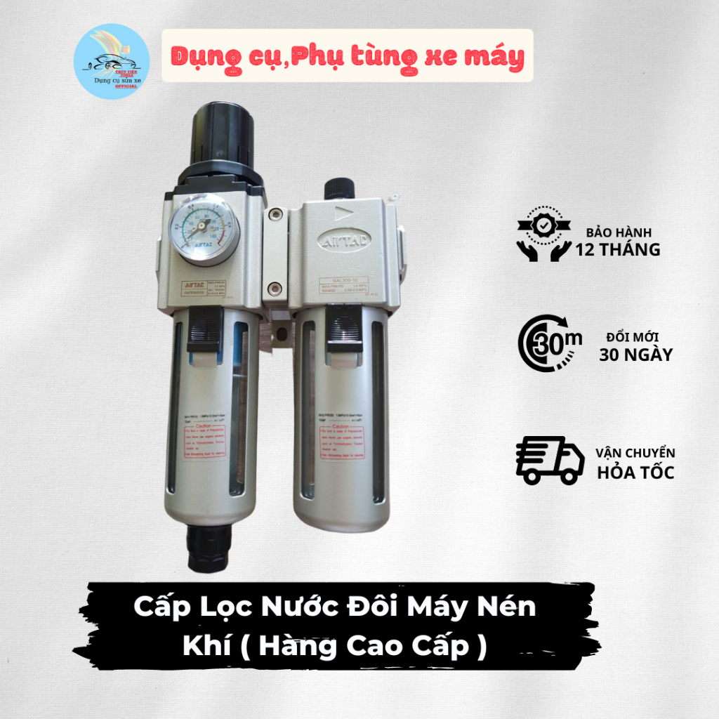 Cấp lọc nước đôi máy nén khí