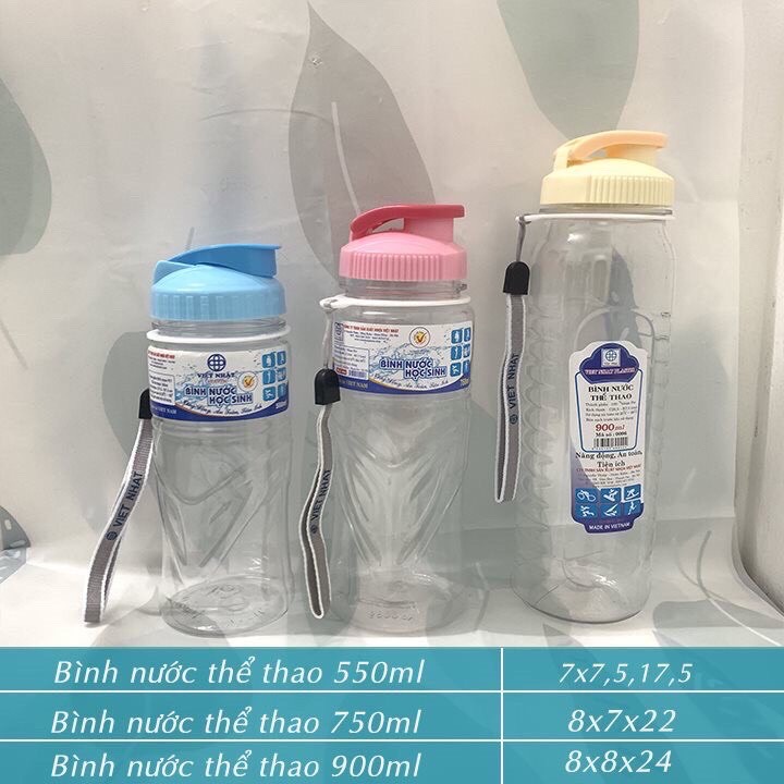 Chai nước học sinh nhựa PET 900ml - Bình nước thể thao 900ml