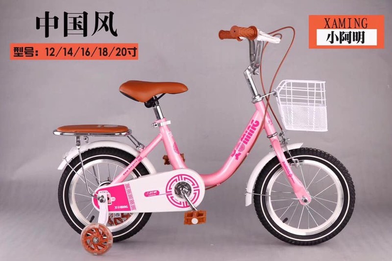 XE ĐẠP 18 INH CHO BÉ GÁI 6-9 TUỔI TẶNG KÈM GIỎ VÀ GÁCBAGA