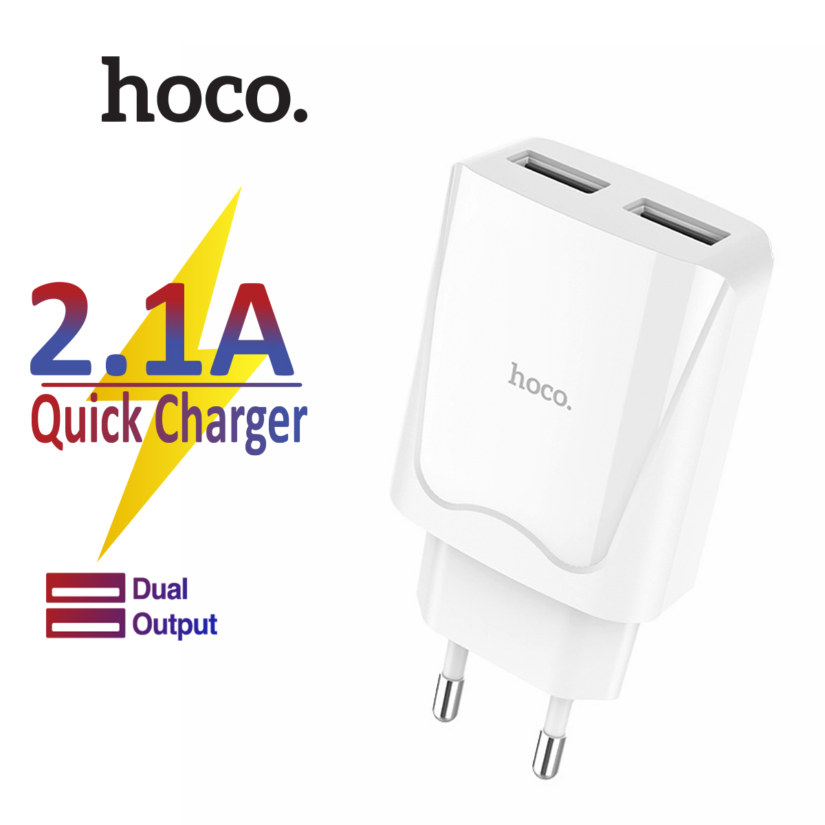 Củ sạc nhanh hoco c52 5v/12w/2.4a 2 cổng sạc cùng lúc cho iphone ipad samsung xiaomi oppo máy chơi game