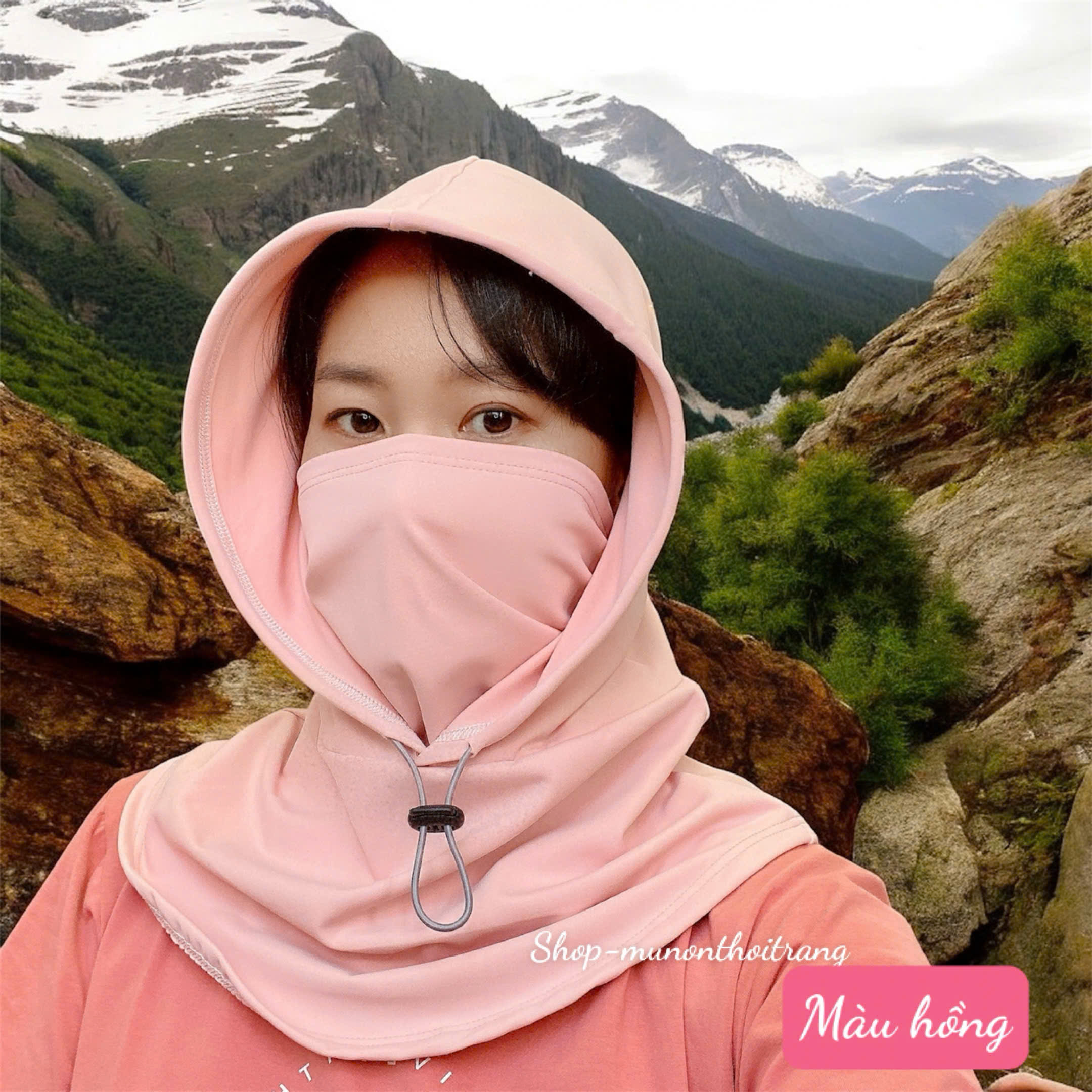 Multi-Purpose Hood with Mask for Men and Women - Anti-Uv Sun Hat with Ninja-Style Drawstring - 2