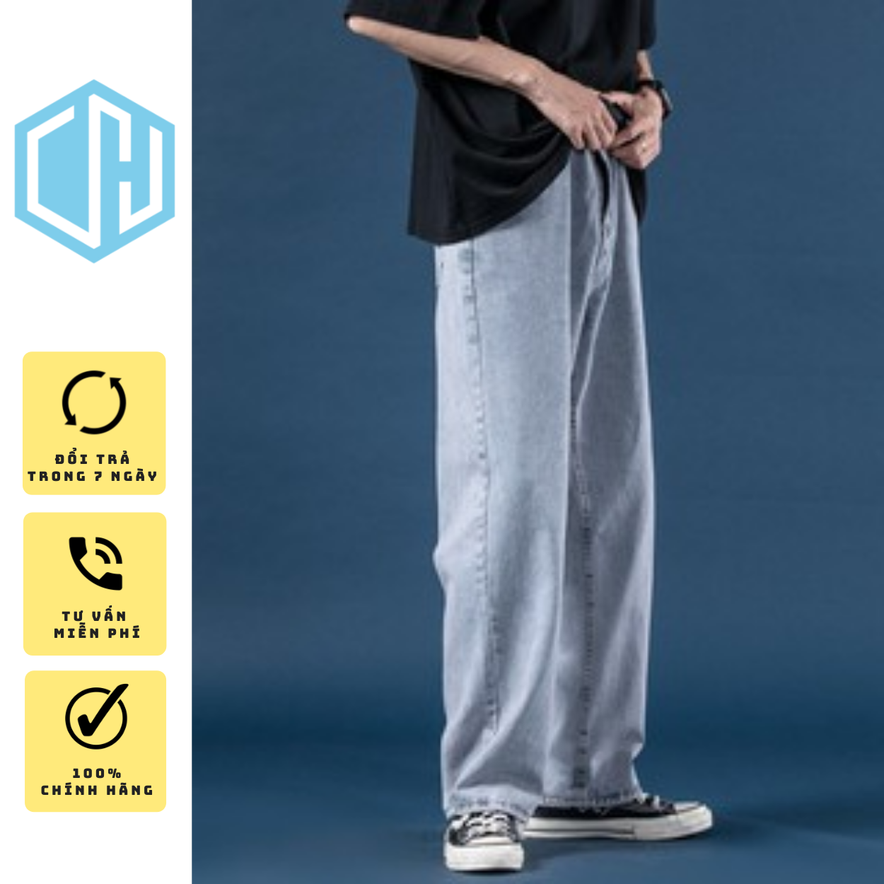 Quần Jean Ông Suông Rộng Cá Tính Dễ Phối Đồ Dành Cho Nam -Đổi Trả Free Nếu Hàng Lỗi- Q9-dhclothing