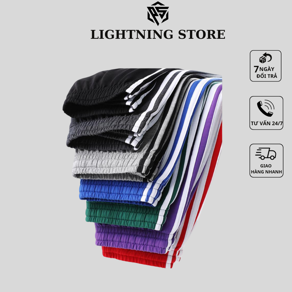 COMBO 10 Quần Đùi Nam - Quần Short nam vải thun 3 sọc thể thao mặc nhà thoáng mát