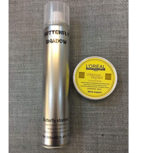 Gôm xịt butterfly shadow 320ml và sáp vuốt tóc thông dụng