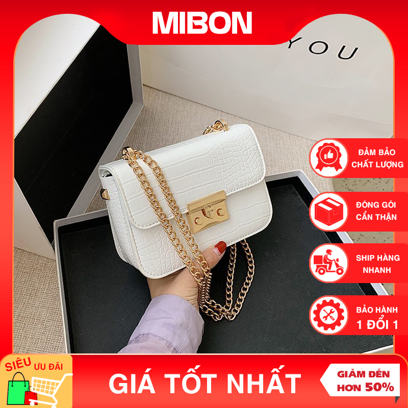 Túi xách nữ đẹp, túi đeo chéo đeo vai dây xích vân cá xấu sang trọng lịch sự