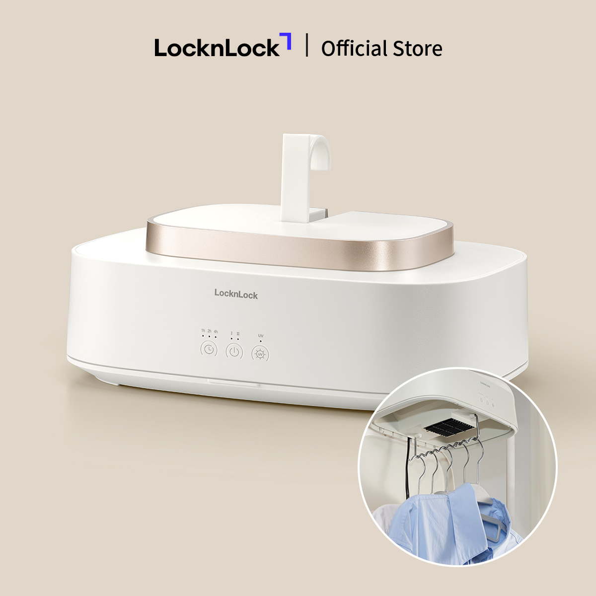 Máy sấy khuẩn quần áo LocknLock Cloth sterilizer dryer END112IVY thiết kế nhỏ gọn, khử khuẩn tia UV,công nghệ sưởi PTC