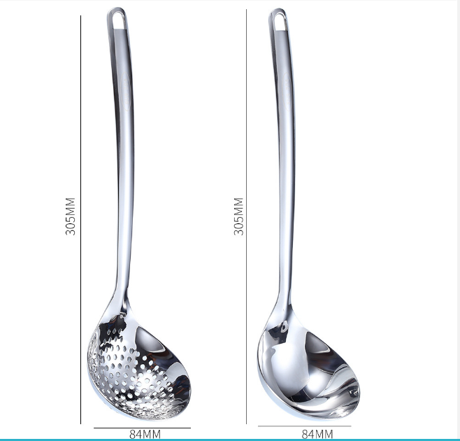Cặp vá canh lổ sâu lớn 84mm múc lẩu súp vớt bọt đa năng nồi hầm lớn inox 304 Đài Loan vệ sinh an toàn cho mọi nhà inoxthanhhuyen Hcm