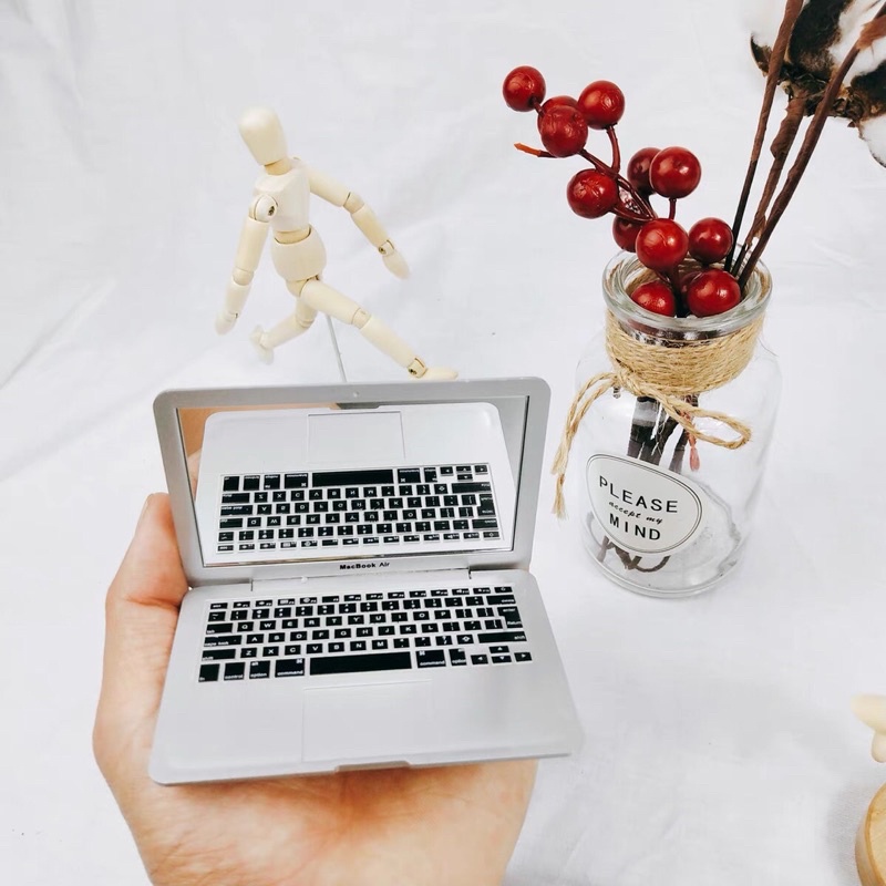 Mô hình Macbook air mini phụ kiện chụp ảnh Mỹ Phẩm, Gương soi trang điểm macbook, phụ kiện chụp hình trang sức đồng hồ