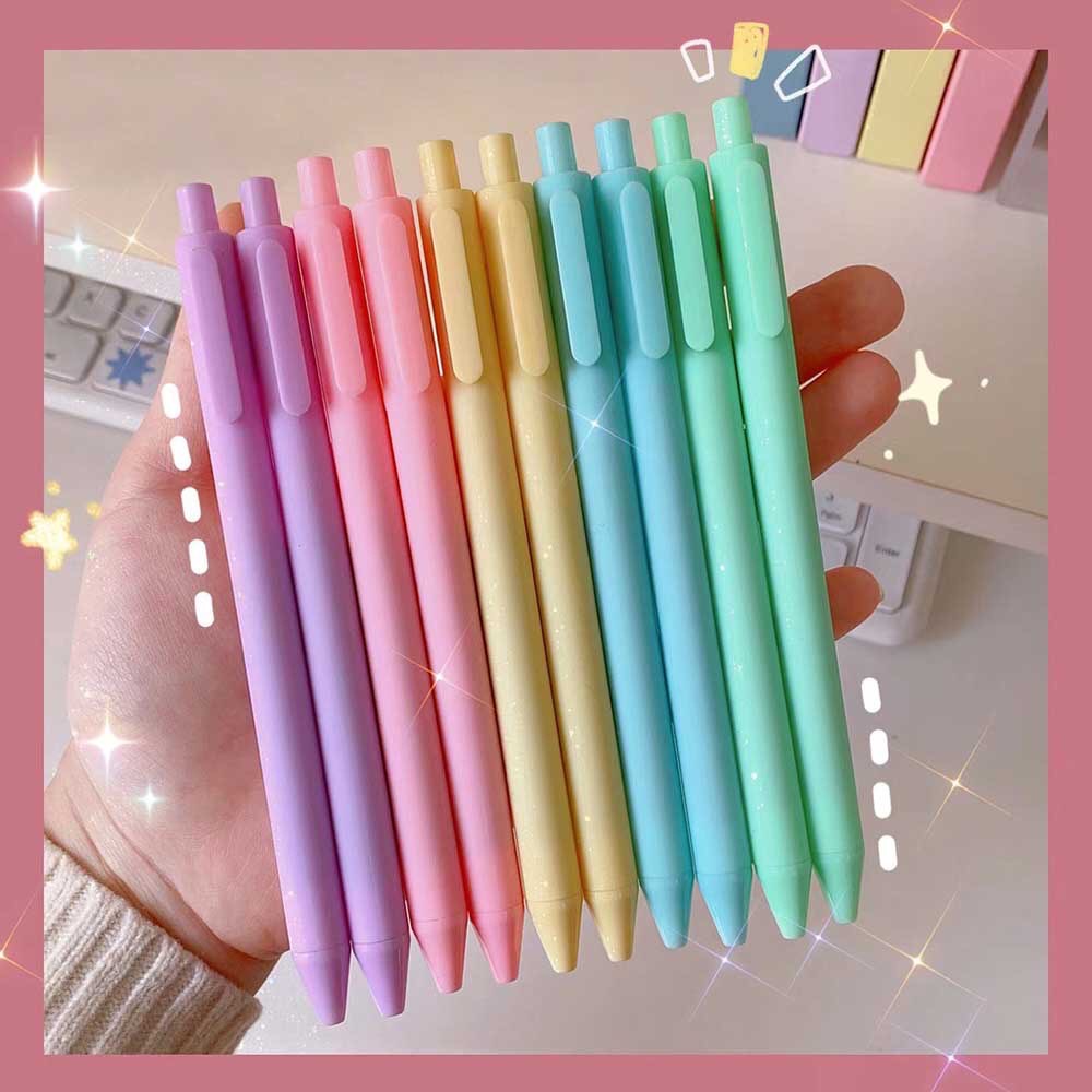 Bút bi nước mực gel togu, bút bi cute mực đen ngòi 0.5mm màu macaron dễ thương bút marcaron bi đen bút gel đen mực đều