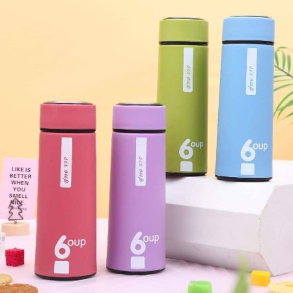 [HCM]BÌNH ĐỰNG NƯỚC GIỮ NHIỆT LÕI THỦY TINH 3 LỚP VỎ CÁCH NHIỆT CHỐNG NÓNG 6OUP SIÊU BỀN ĐẸP 450ML