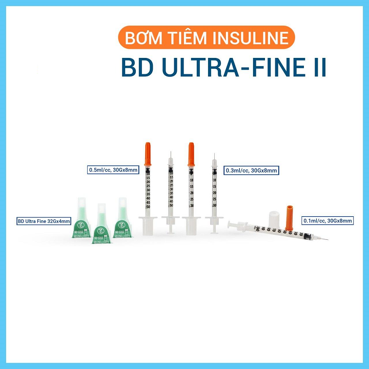 Bơm tiêm tiểu đường isulin BD Ultra Fine II - made in usa 0.3mL no box