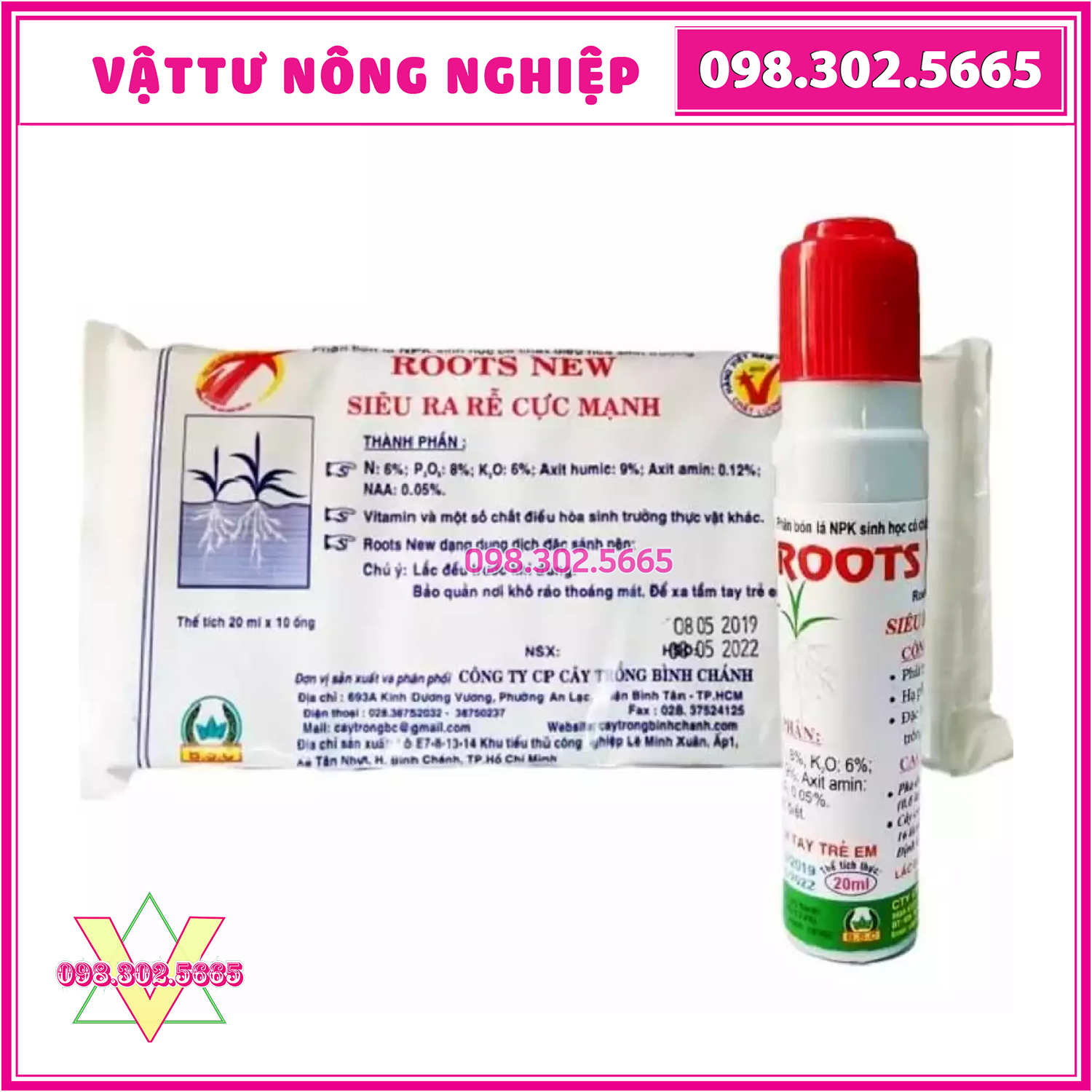 Dung dịch kích rễ đậm đặc Bimix Super Roots New ống 20ml cho cây trồng