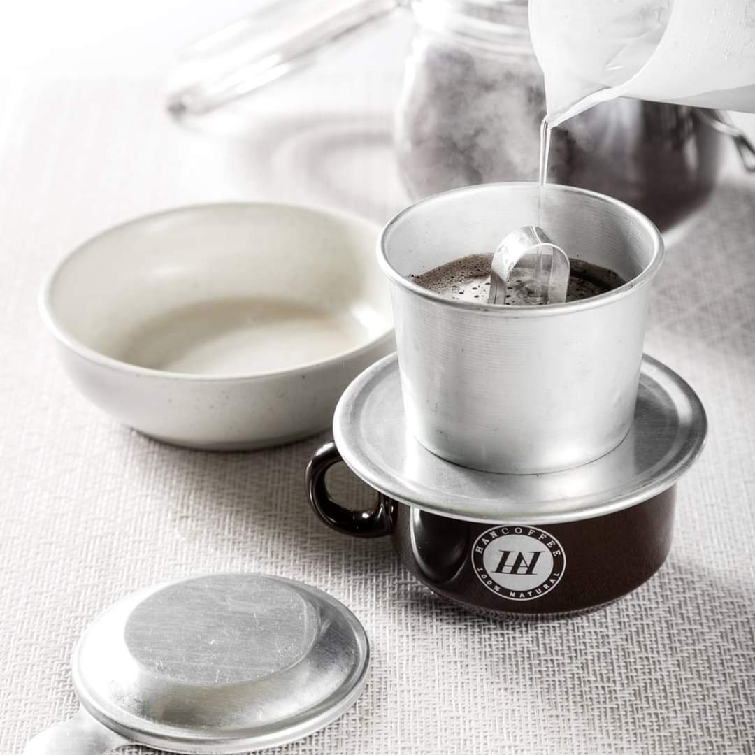 Phin nhôm pha cà phê hancoffee - phin inox 304 pa 25g bột cà phê cao cấp và sang trọng