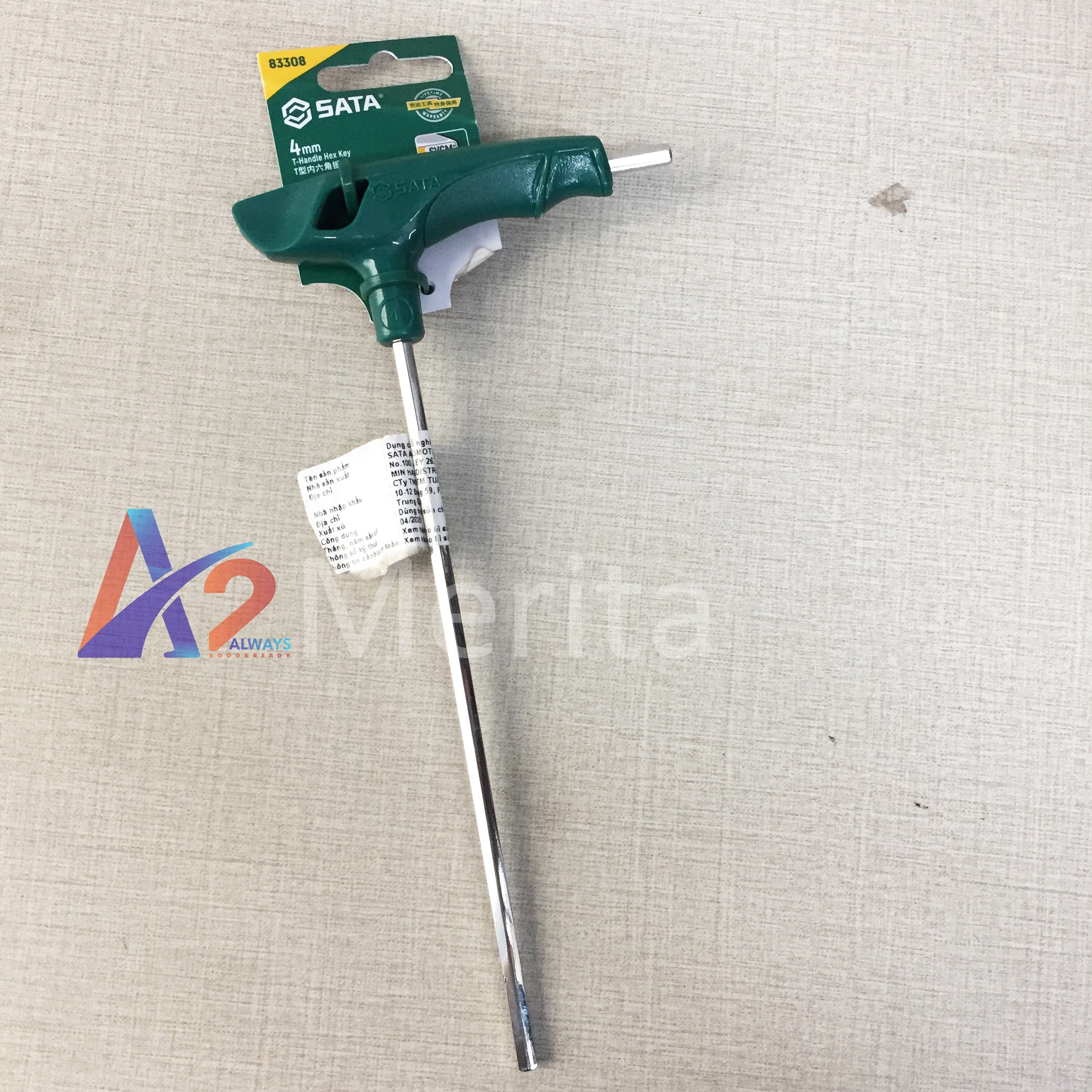 Chìa lục giác cầm tay chữ t 4.0mm sata 83308