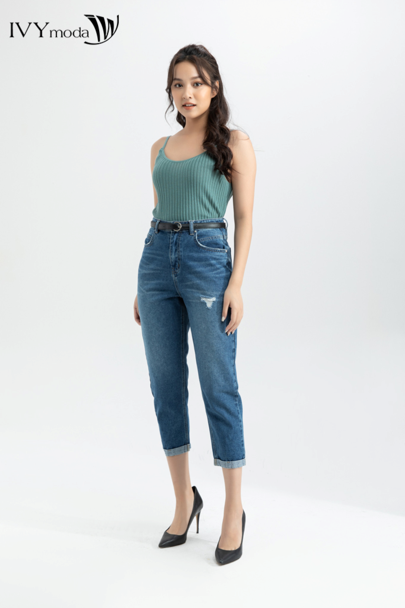 Áo len nữ dáng 2 dây xinh xắn IVY moda MS 12B7951