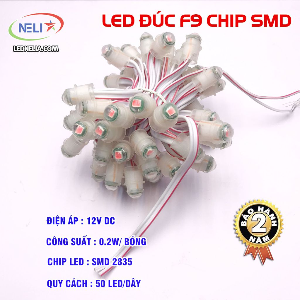 Led đúc chip smd 2835 đế 9mm đơn sắc chuyên dùng làm biển quảng cáo, trang trí.
