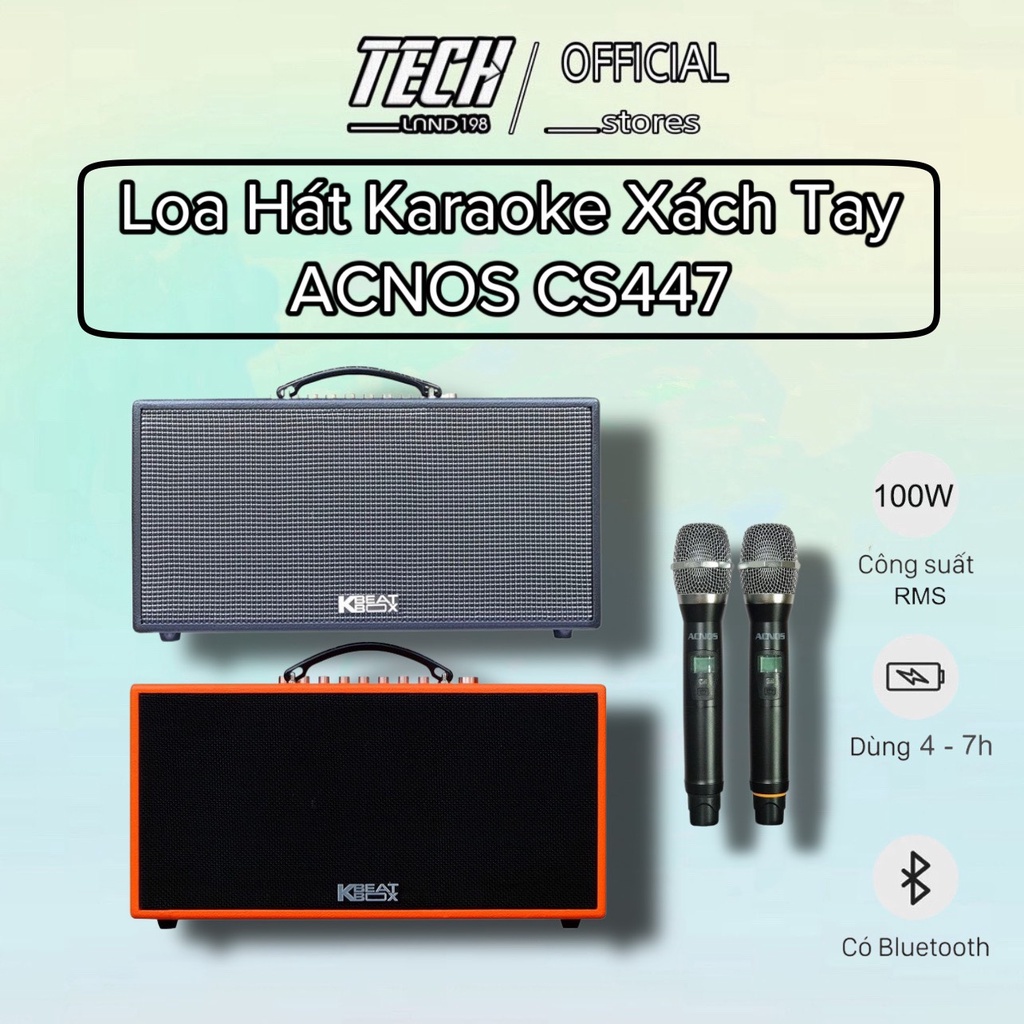 [FREE SHIP TOÀN QUỐC] Loa karaoke xách tay Acnos CS447 - Hàng Chính hãng - Bảo hành 12 tháng