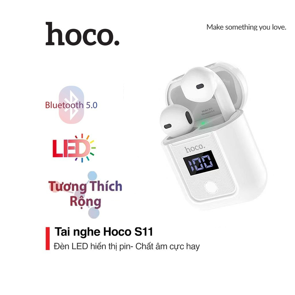 Tai nghe nhét tai Hoco S11 Bluetooth v5.0 tích hợp màn hình Led chất âm cực hay và sống động