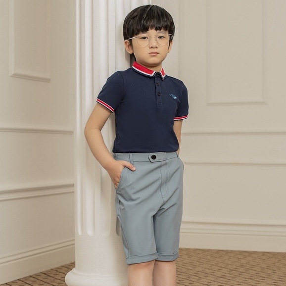 Quần short bé trai 137Kids Quần đùi ngắn kaki trơn cạp chun co giãn