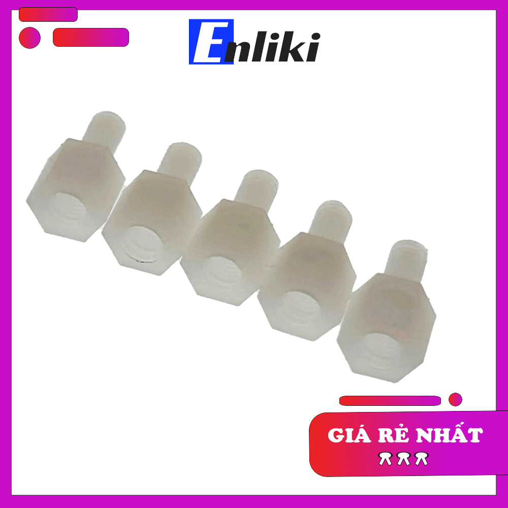 Bộ 5 chiếc cọc nhựa m3 5mm m3x5+6 đực-cái