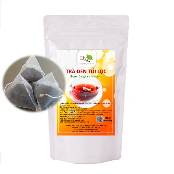 Trà đen túi lọc chuyên dùng làm trà kombucha .