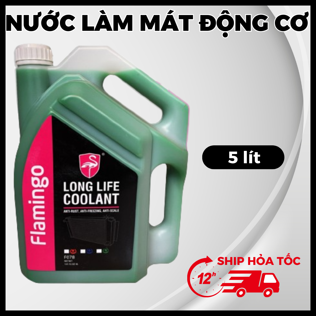 Nước làm mát động cơ ô tô màu Xanh Flamingo F078G - 5 lít - Giảm nóng động cơ