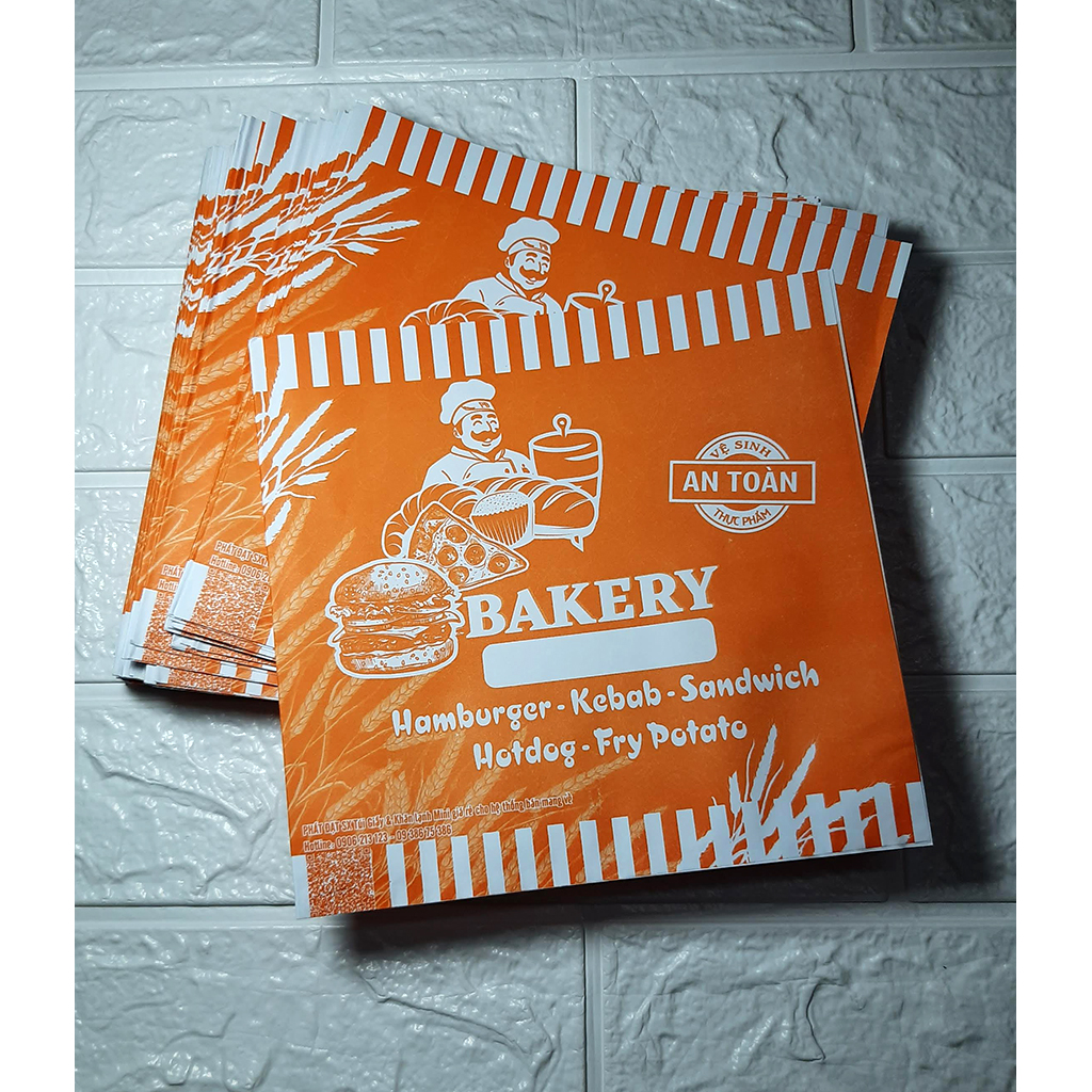 [HCM]Túi giấy đựng Hamburger Kebab ( Bánh mì tam giác ) 100 cái