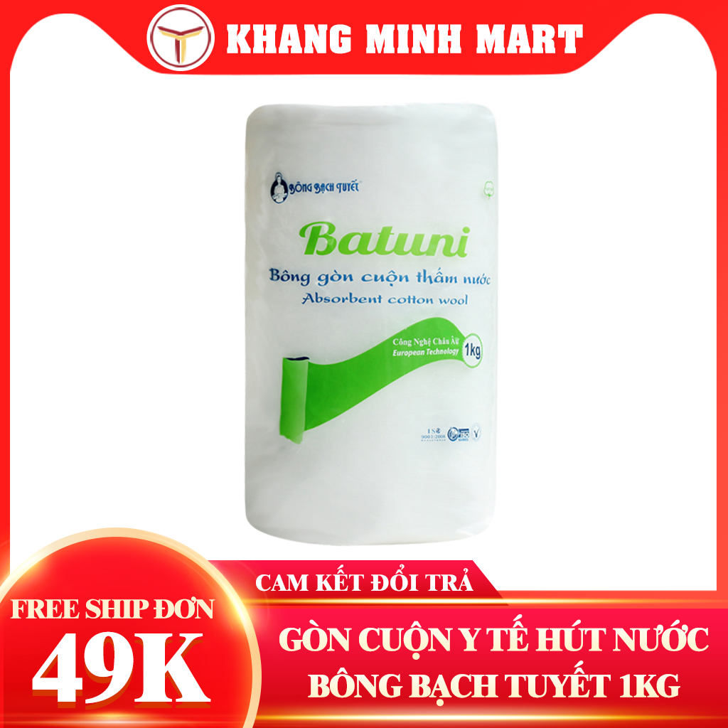 Gòn Cuộn Thấm Nước Batuni 1kg Dùng Cho Công Nghiệp