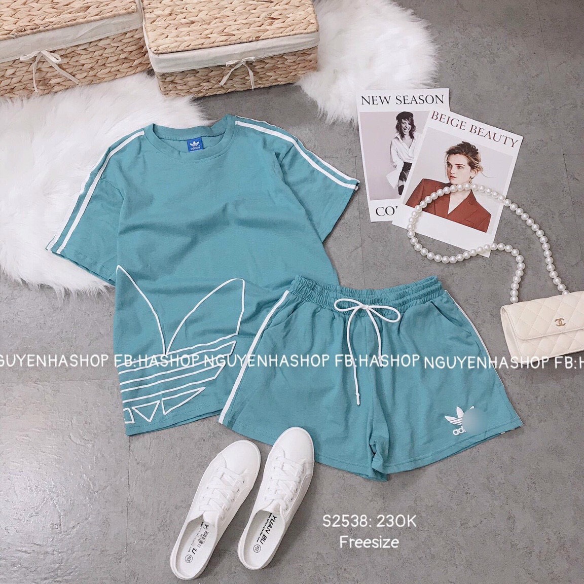 Bộ Thun Cotton Đùi Adidas Chất Thun Mát Lạnh Siêu Đẹp