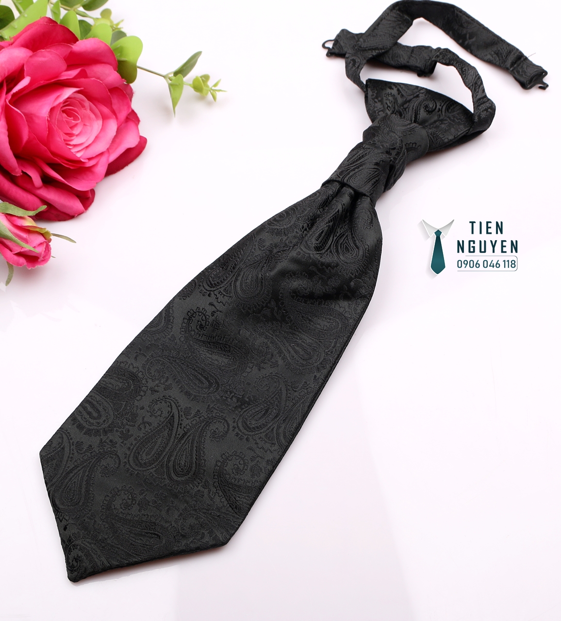 Ascot Thắt sẵn - Khăn Quàng Trong Áo Sơ Mi Nam Đủ màu, kèm minh họa