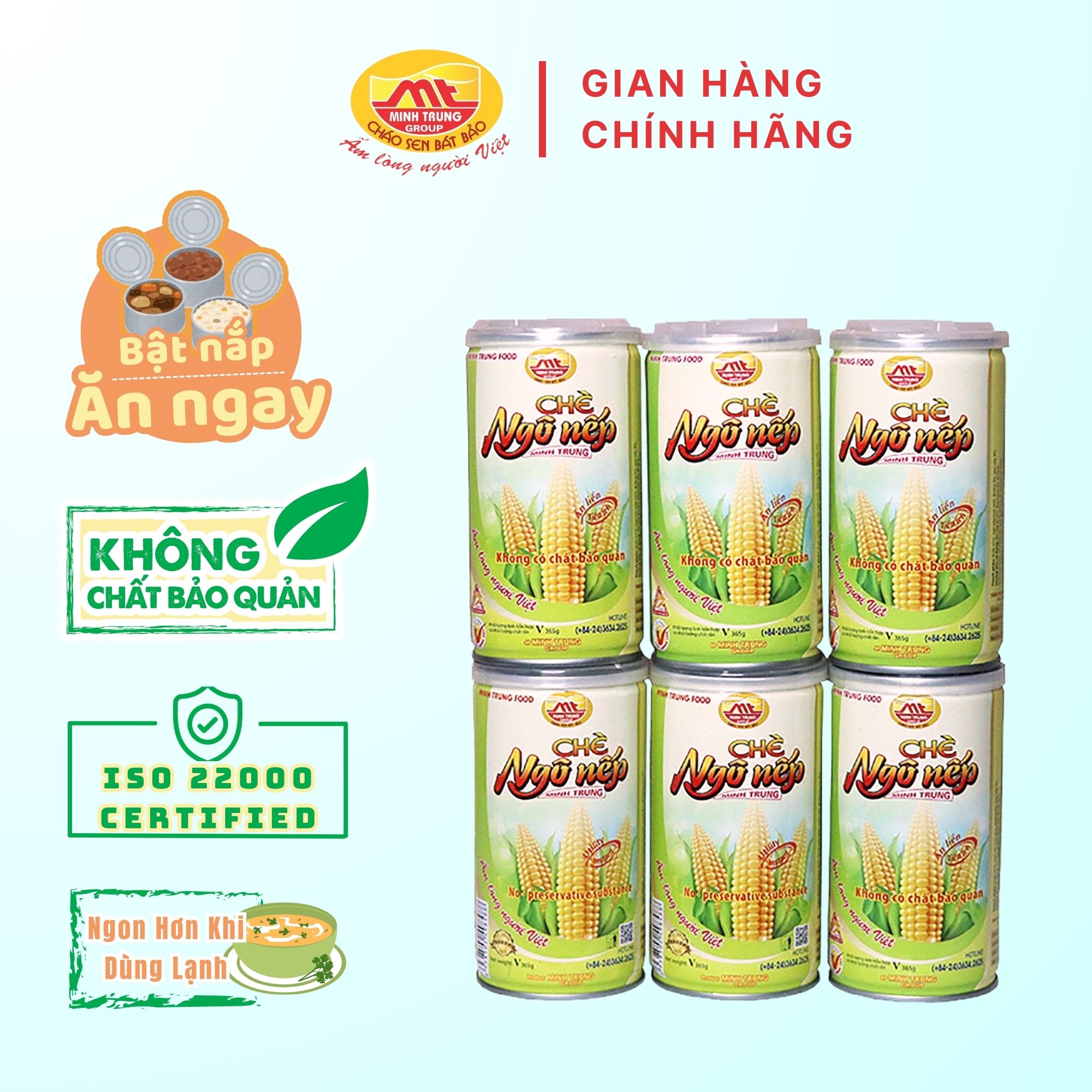 Chè Ngô Nếp Minh Trung ăn liền combo 6 lon