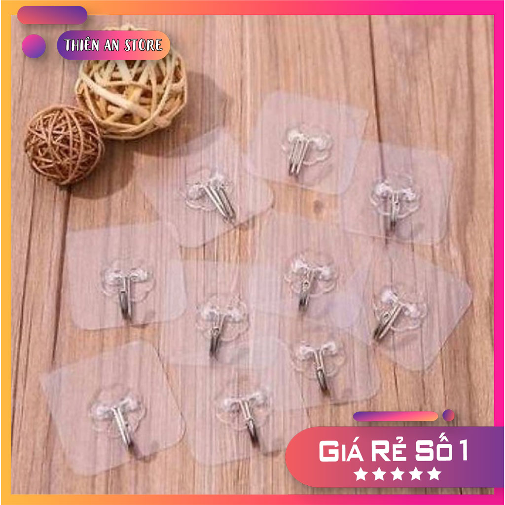 Móc dán tường chịu lực -  Móc treo tường cường lực trắng -  Chịu lực tốt khi dán lên gỗ, kính, đá hoa cương
