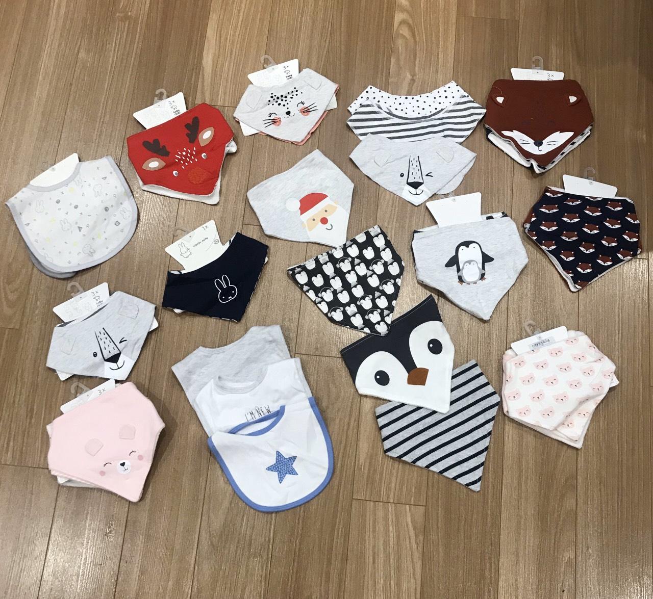 Set 3 yếm dãi cotton cho bé - combo yếm dãi cotton cho bé - bộ 3 yếm dãi cotton cho bé 0 - 4 tuổi hàng cực chất