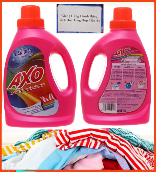 Nước tẩy quần áo màu AXO hương hoa đào 800ml