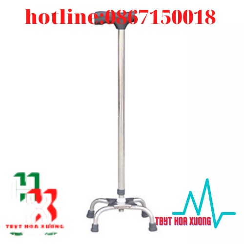 Gậy 4 chân thẳng lucass đế thấp màu trắng b-924