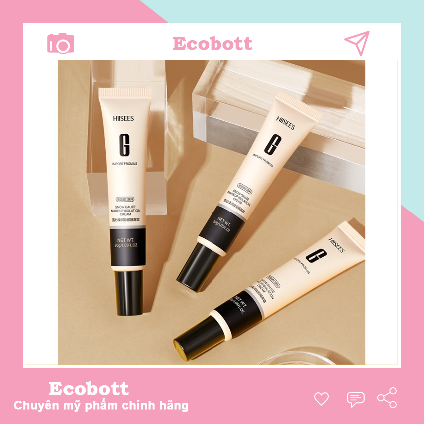 Kem che khuyết điểm Thần Thánh Hiisees, kem lót che khuyết điểm mịn nhẹ kiềm dầu – Ecobott