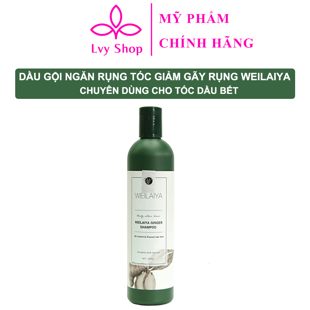 Dầu gội Weilaiya tinh chất gừng tem trắng 400ml Lvy Shop giúp giảm rụng tóc ngăn ngừa gàu ngứa da đầu kích thích mọc tóc nhanh