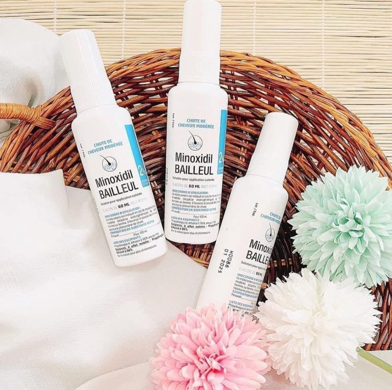 Xịt mọc tóc Minoxidil Bailleul 2% và 5% giảm rụng tóc và kích mọc tóc dành cho nam và nữ 60ml của Pháp