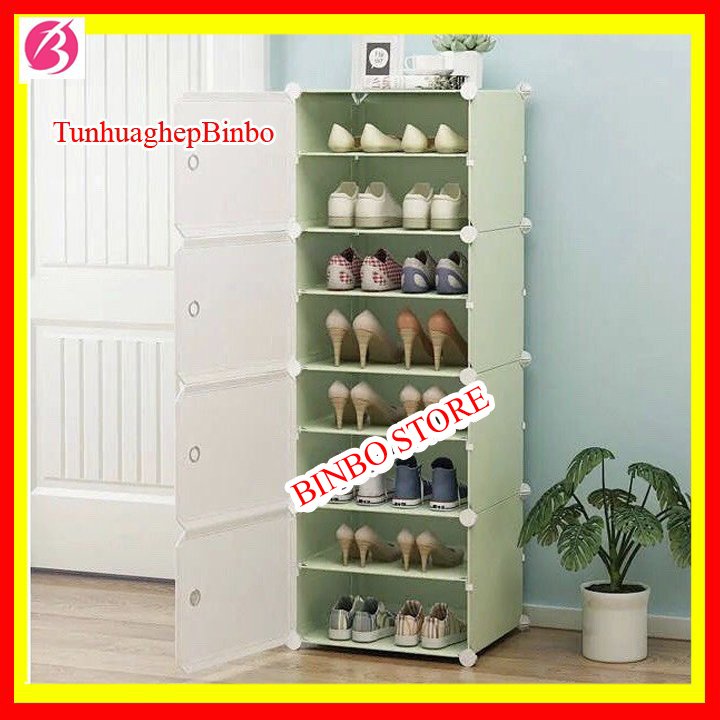 [Tủ giày 8 ngăn]TỦ NHỰA ĐỂ GIÀY DÉP KIỂU MỚI 8 Ô (chia ô) ĐỂ ĐƯỢC 16 ĐÔI GIÀY CỬA TRONG-Tủ nhựa để giày thông minh